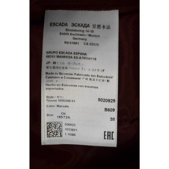 B00 NEW ESCADA Marsala Color Sequin Embellished Top Tinosa Jumpsuit Sz 38 $3495 - Picture 8 of 9